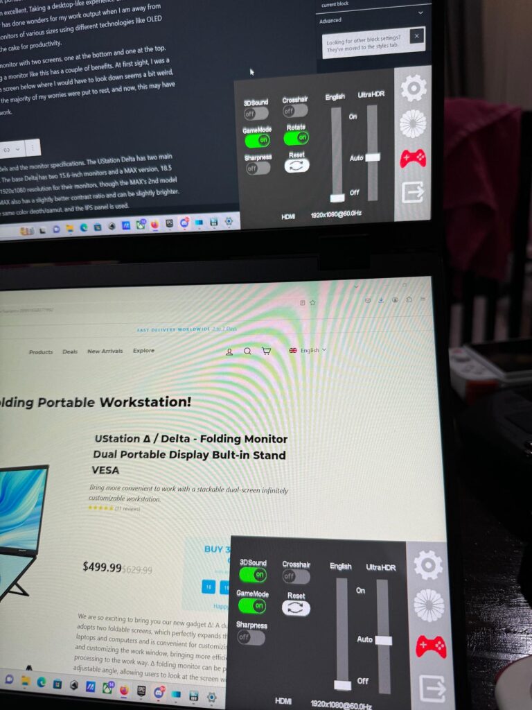 UPerfect Delta Dual Monitor Review - Productivity Perfected 7 UStationDeltaMonitorSettings1