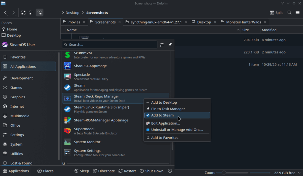 AddSteamDeckRepoManagerToSteam